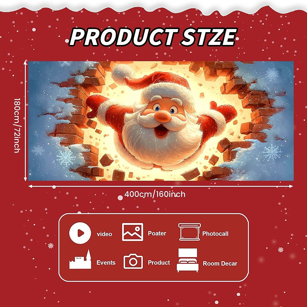3D Santa Breakthrough Garage Door Cover