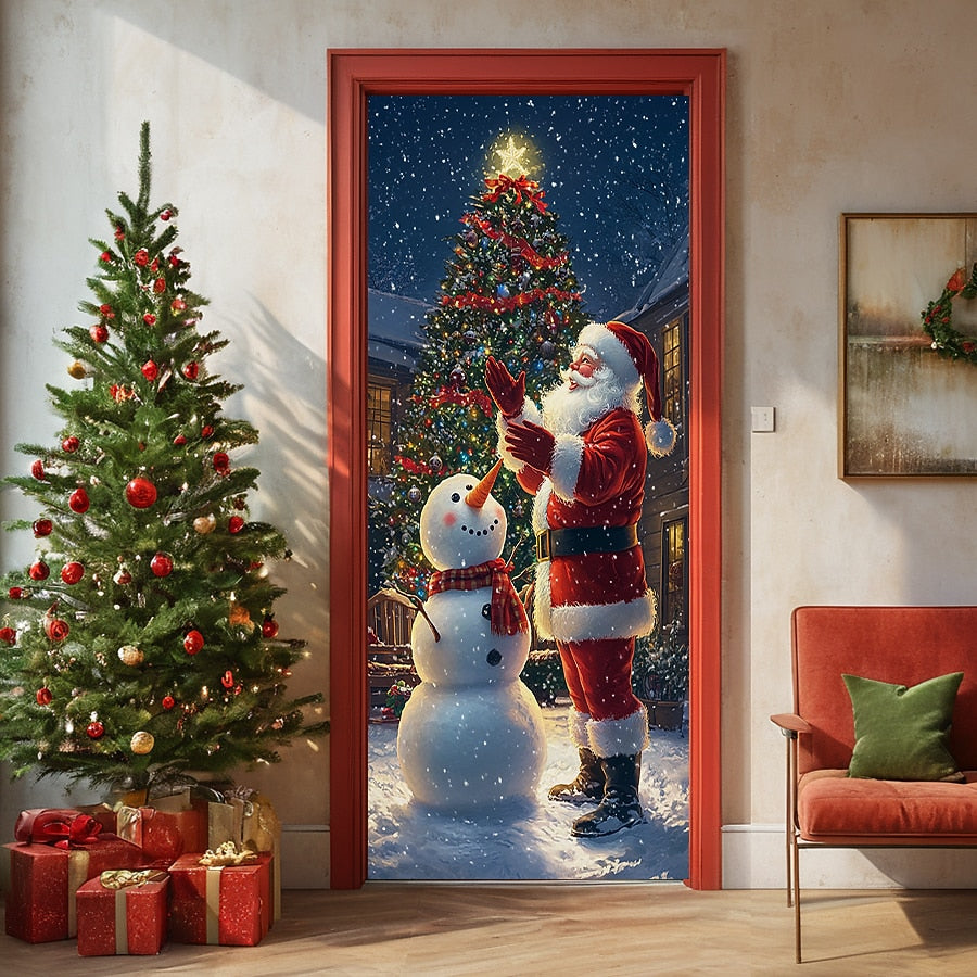 Santa Standing Christmas Door Cover