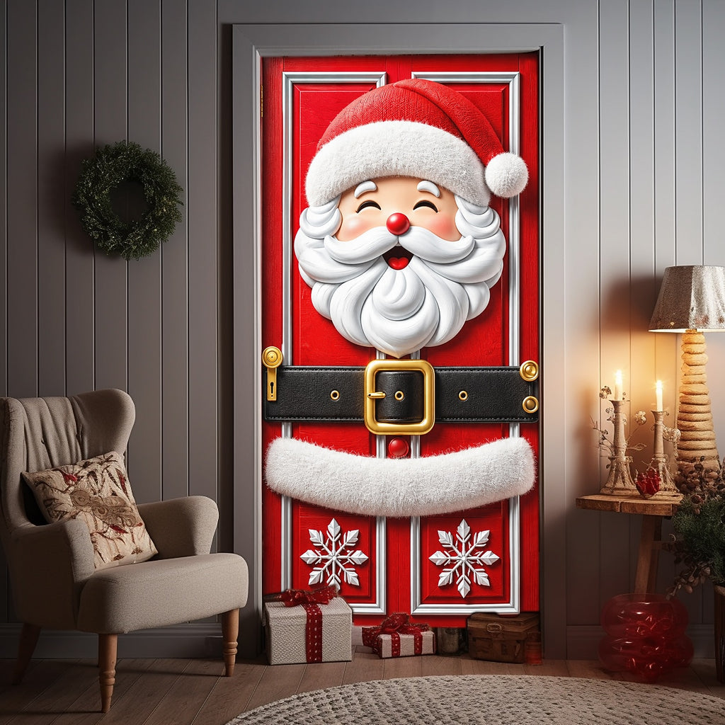 Santa Claus Chimney Christmas Door Cover