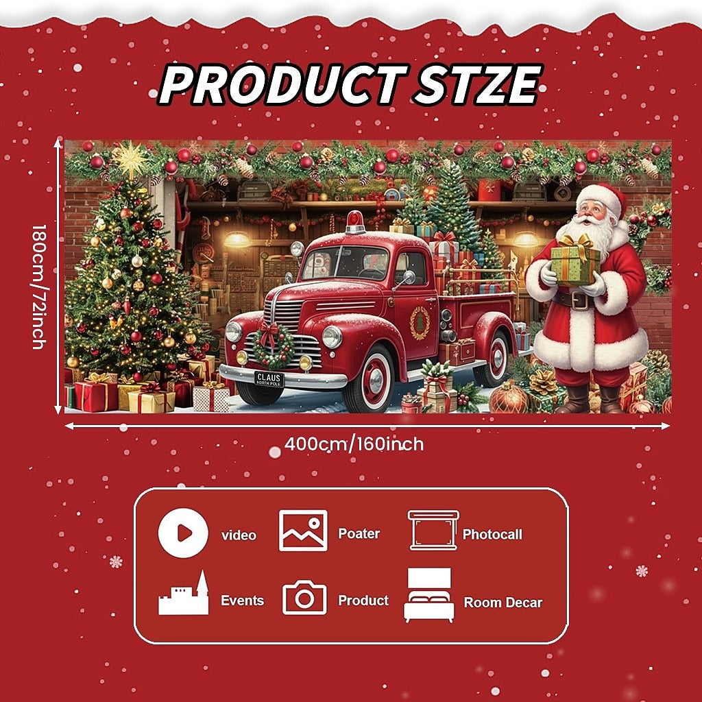 Santa Christmas House Garage Door Cover