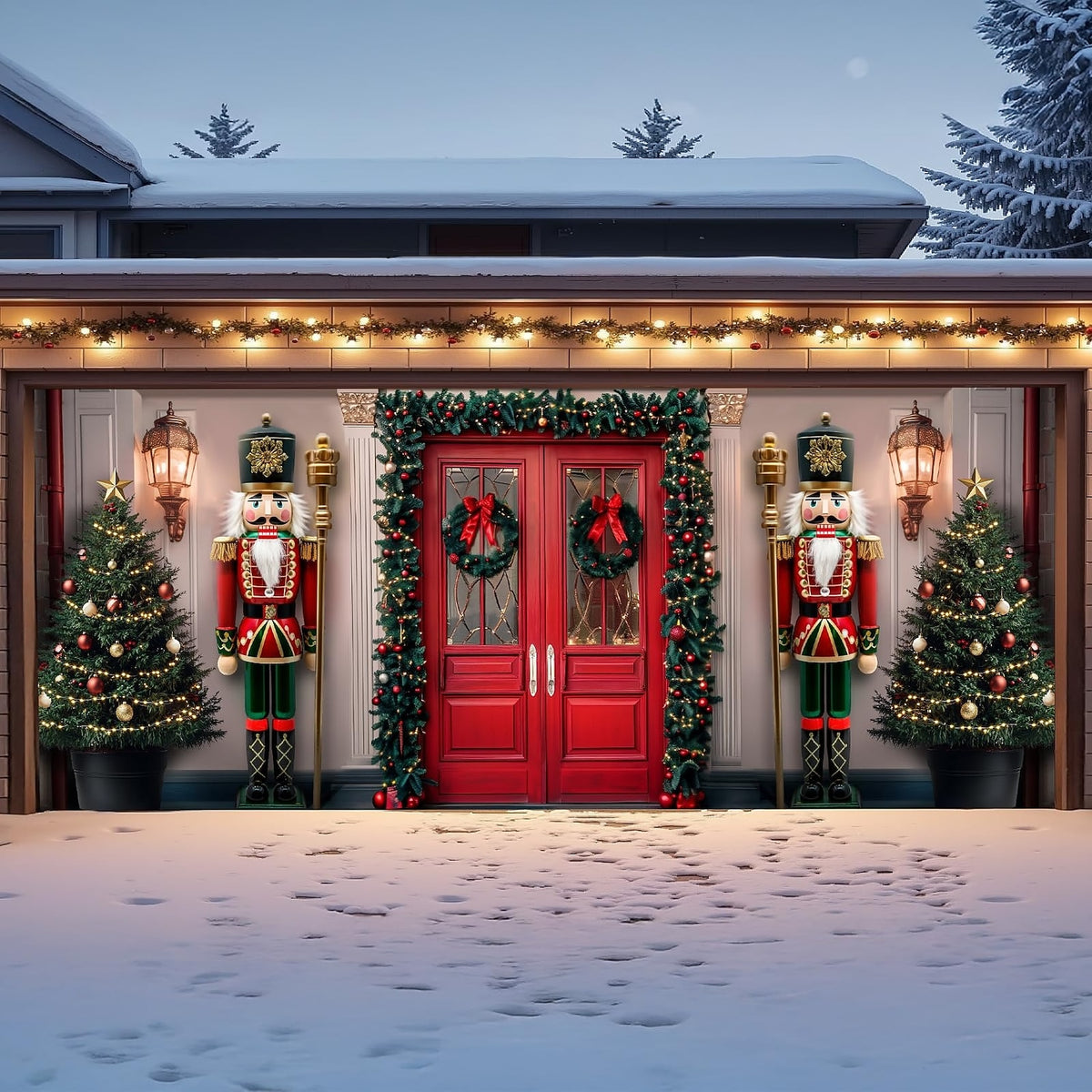 Vintage Nutcracker Garage Door Cover