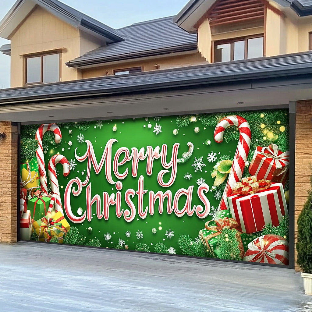 Merry Christmas Garage Door Cover