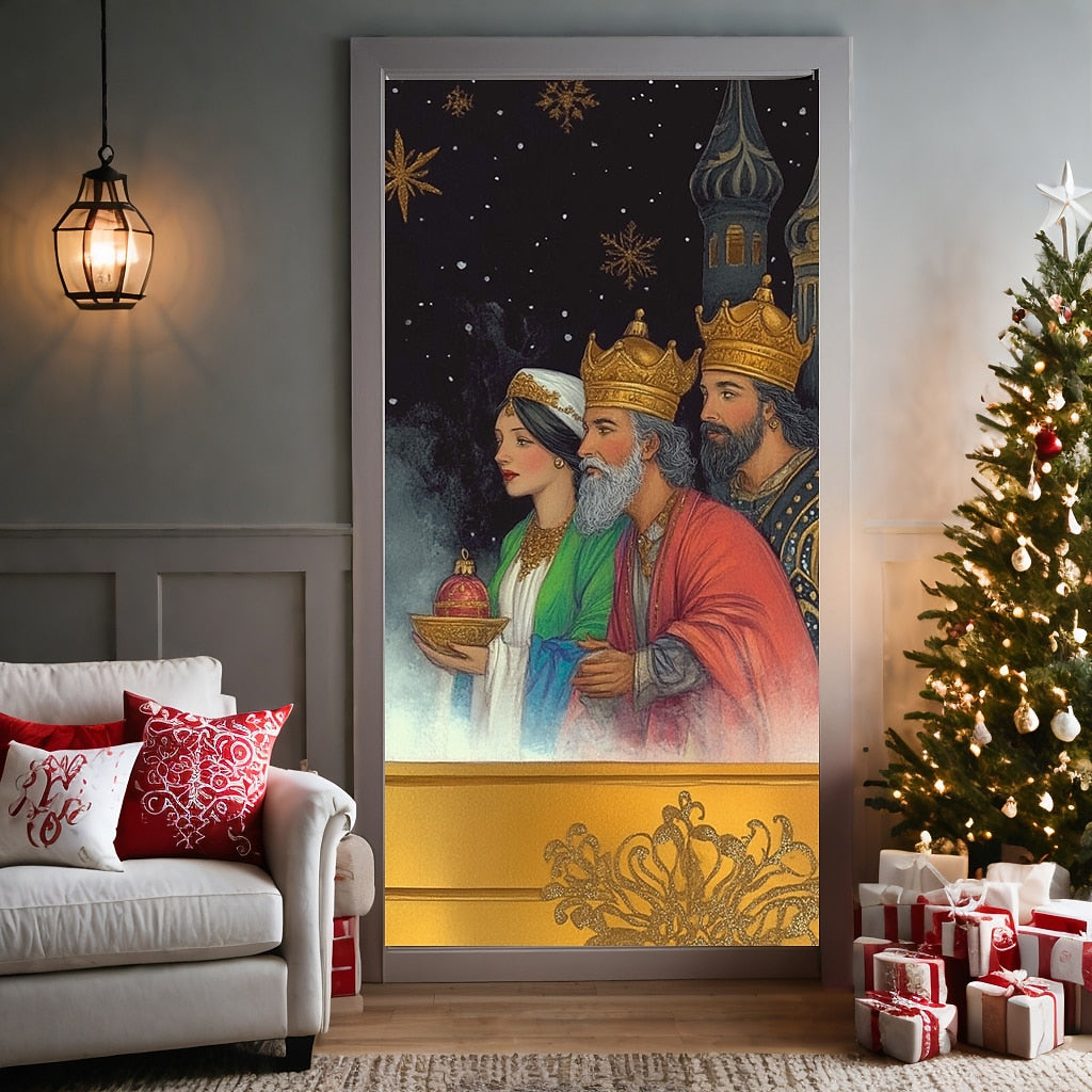Nativity Scene Christmas Door Cover