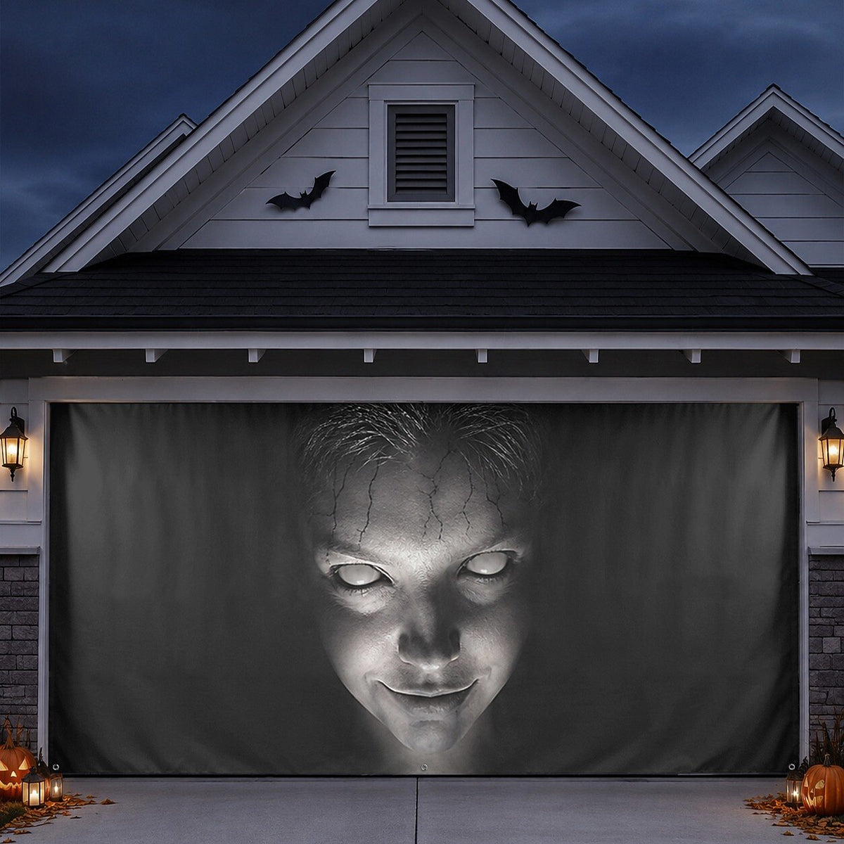 Giant Spider Pumpkin Halloween Garage Door Cover