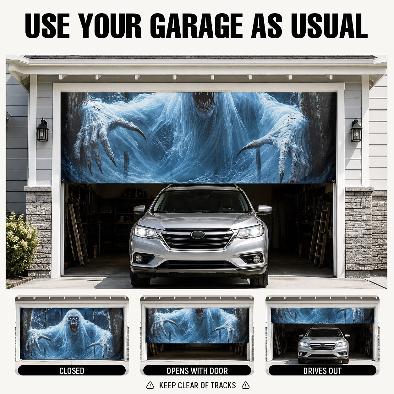 Halloween Ghost Garage Door Cover