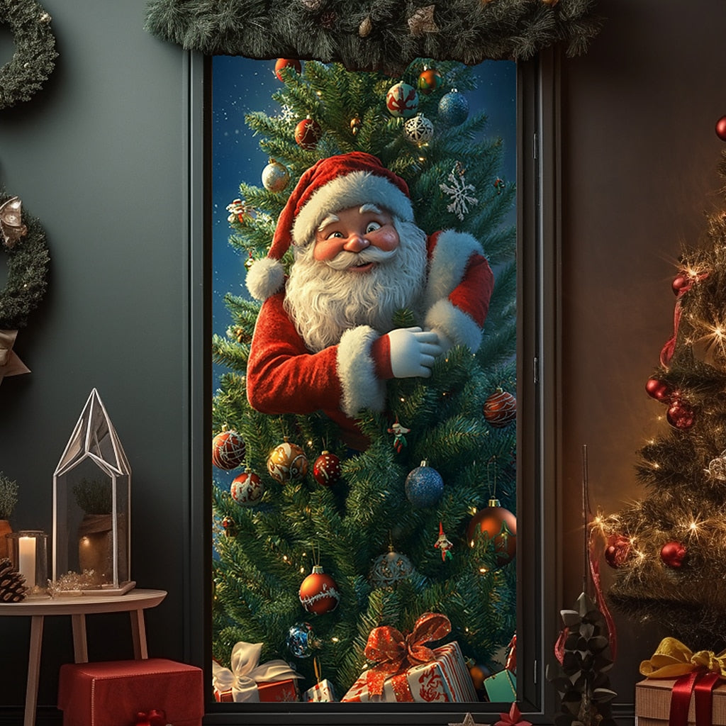 Santa Claus with Gifts Christmas Door Cover