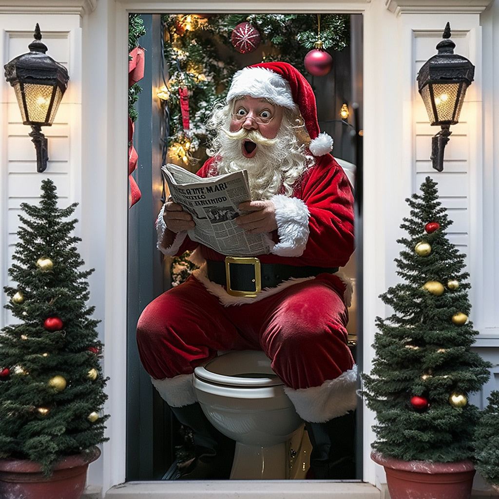 Santa Claus with Gifts Christmas Door Cover