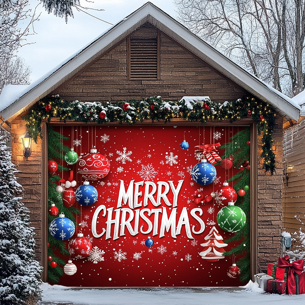 Merry Christmas Garage Door Cover