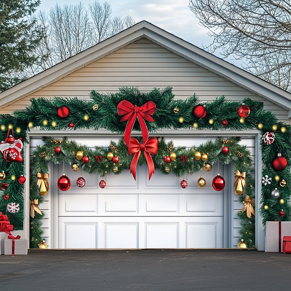 Christmas Faux Gate Garage Door Cover