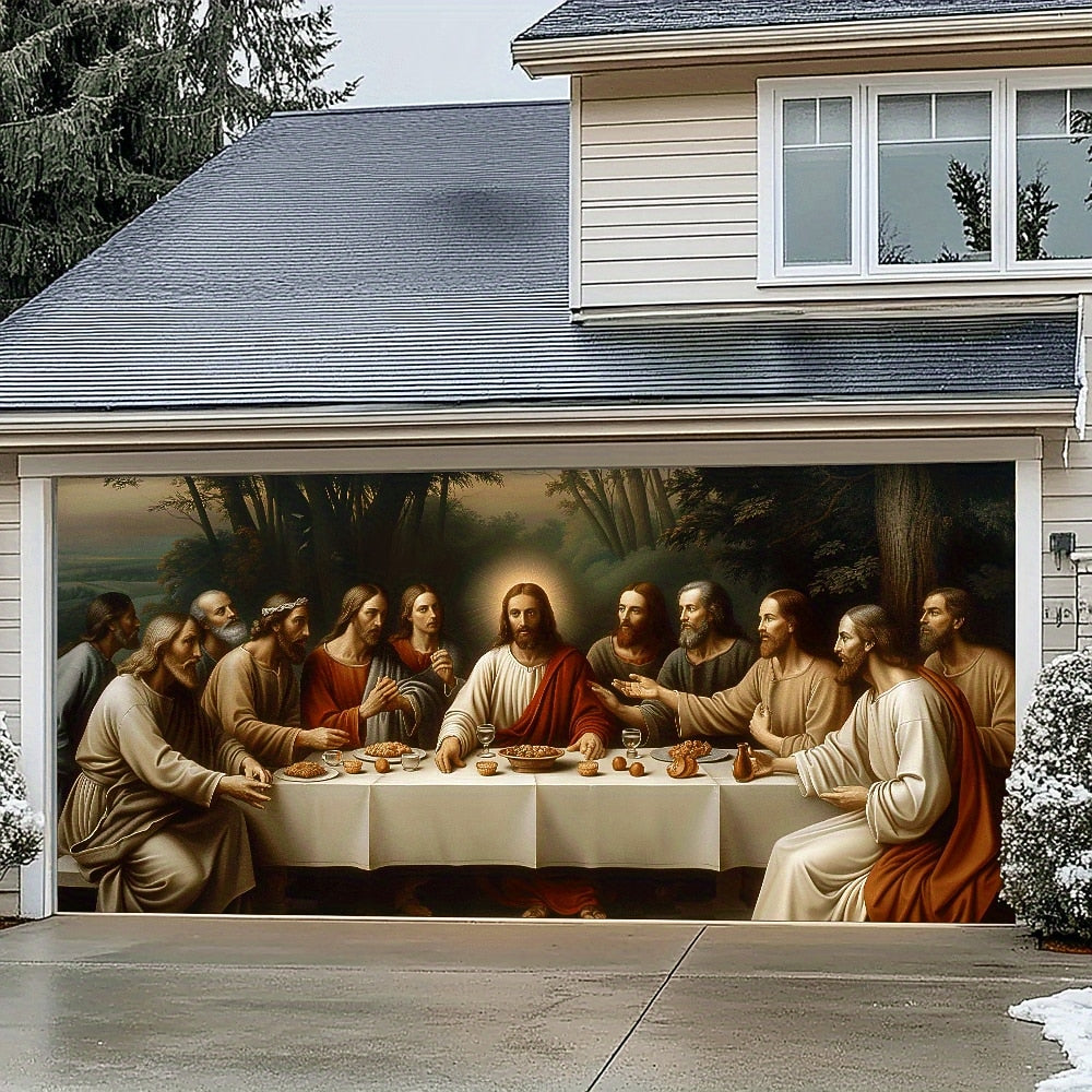 Christmas Snow Village Garage Door Cover