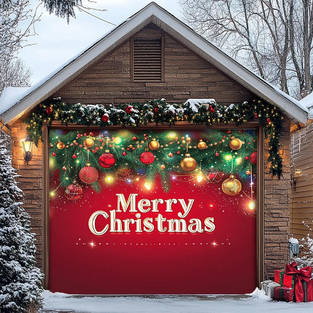Merry Christmas Garage Door Cover