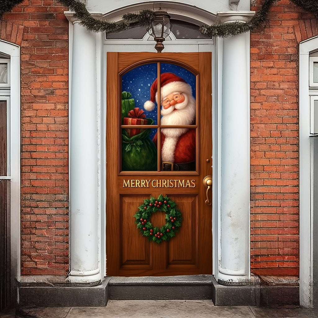Santa Claus with Gift Sack Christmas Door Cover