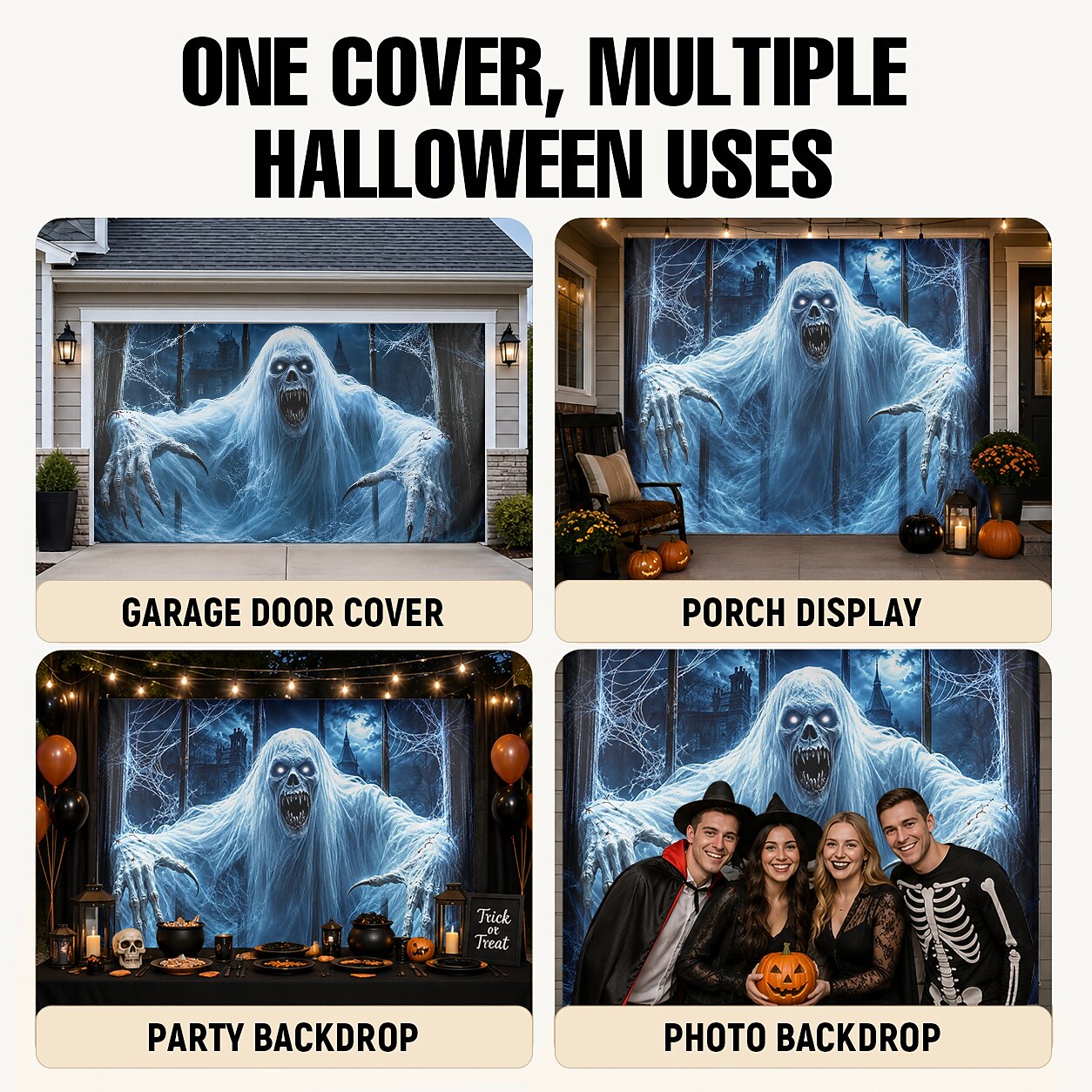 Halloween Ghost Garage Door Cover