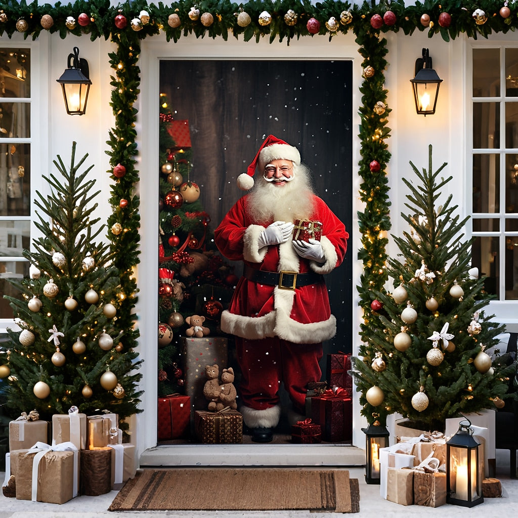 Santa Standing Christmas Door Cover