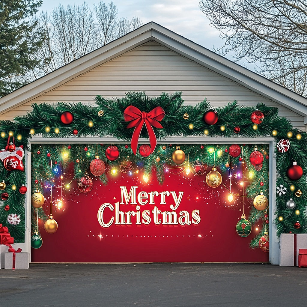 Merry Christmas Garage Door Cover