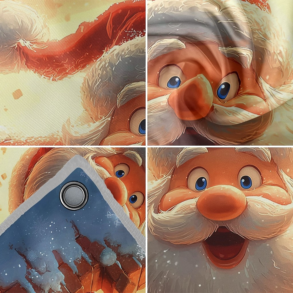 3D Santa Breakthrough Garage Door Cover