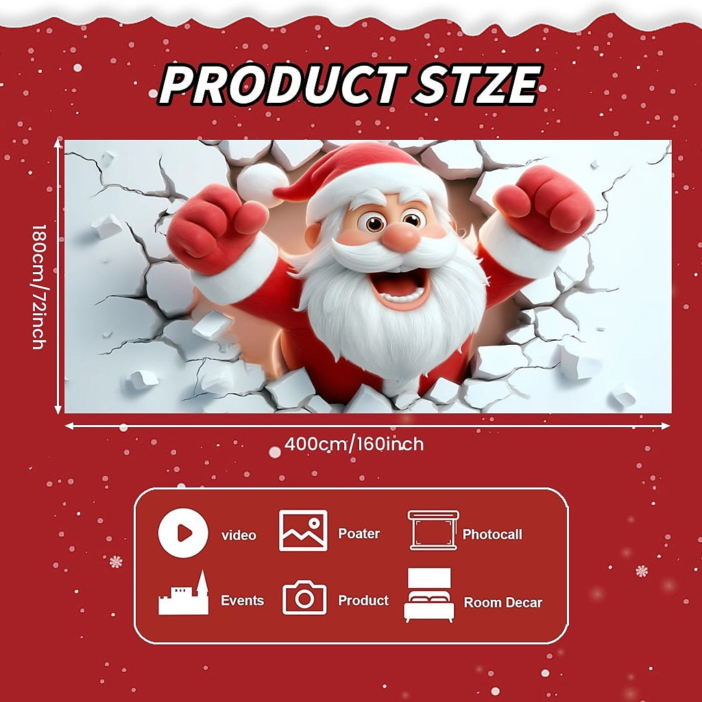 3D Santa Breakthrough Garage Door Cover