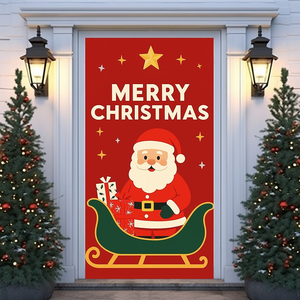 Red Bells & Ribbon Christmas Door Cover