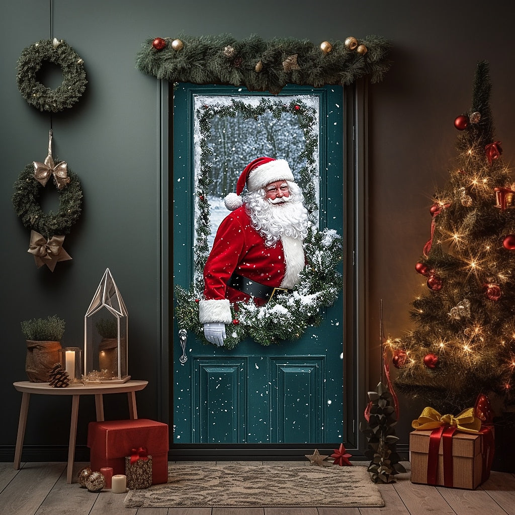Santa Claus Christmas Door Cover
