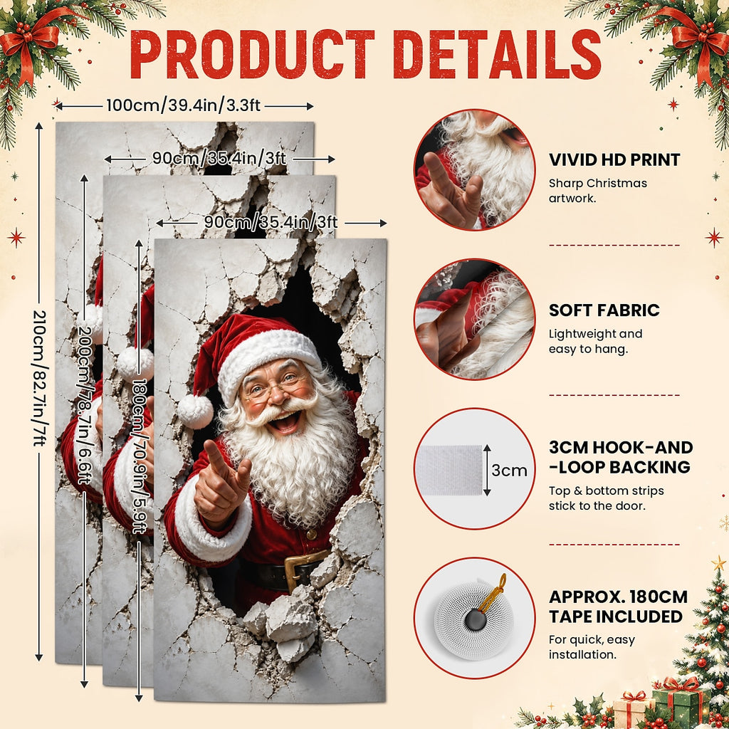 Vintage Santa Claus Christmas Door Cover