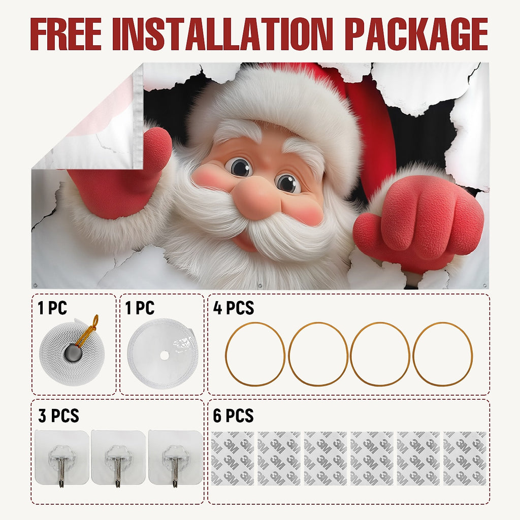 Santa by the Wall Garage Door Cover