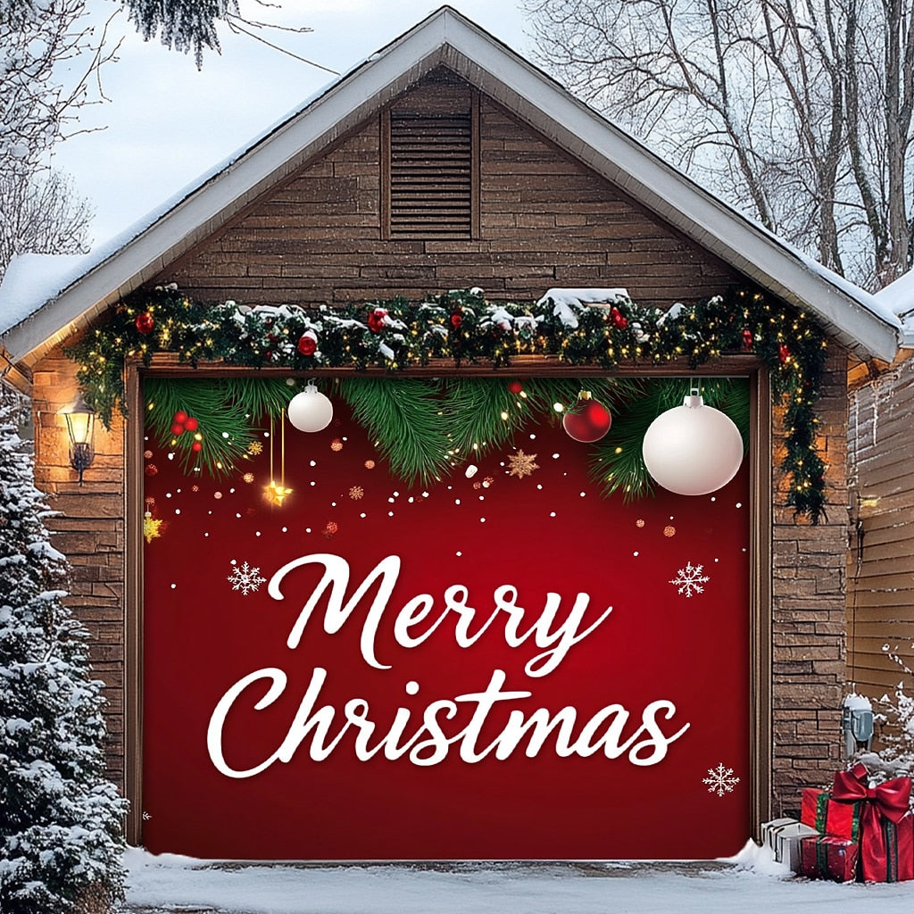 Christmas Stockings Garage Door Cover