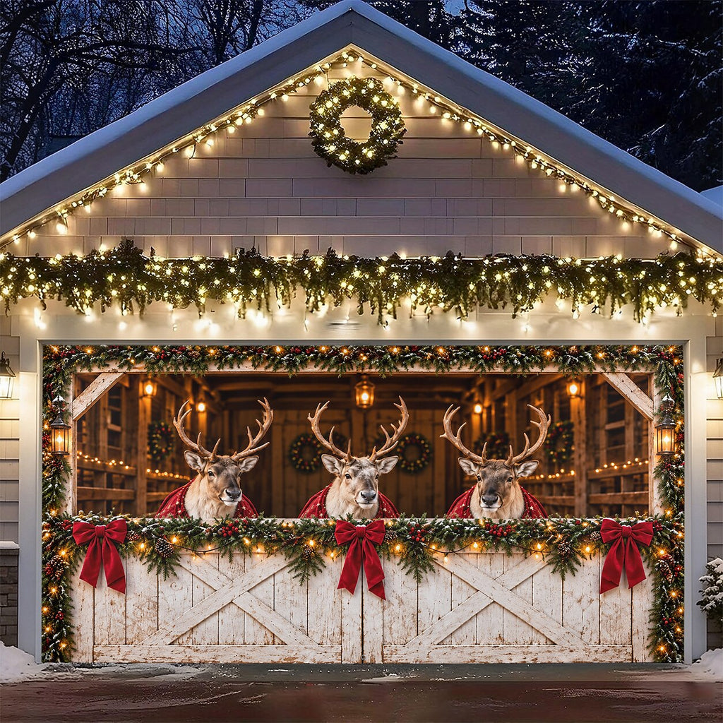 3D Breaking Santa Christmas Garage Banner