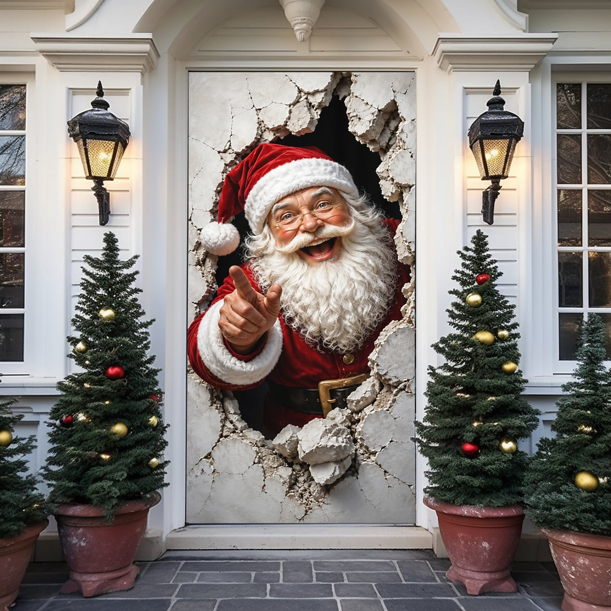 Vintage Santa Claus Christmas Door Cover