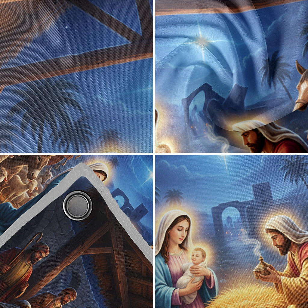 Nativity Christmas Garage Door Cover