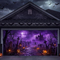 Halloween Haunted Graveyard Garage Door Cover