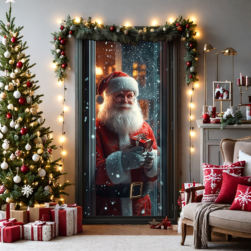 Santa Standing Christmas Door Cover