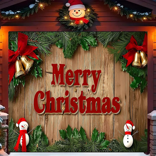 Christmas Wreath Garage Door Cover