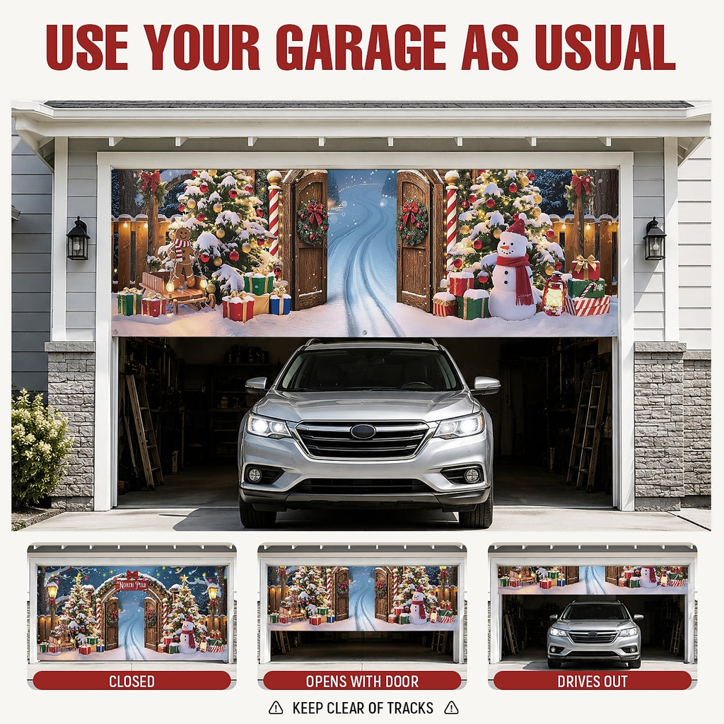 Baubles & Snowflakes Garage Door Cover