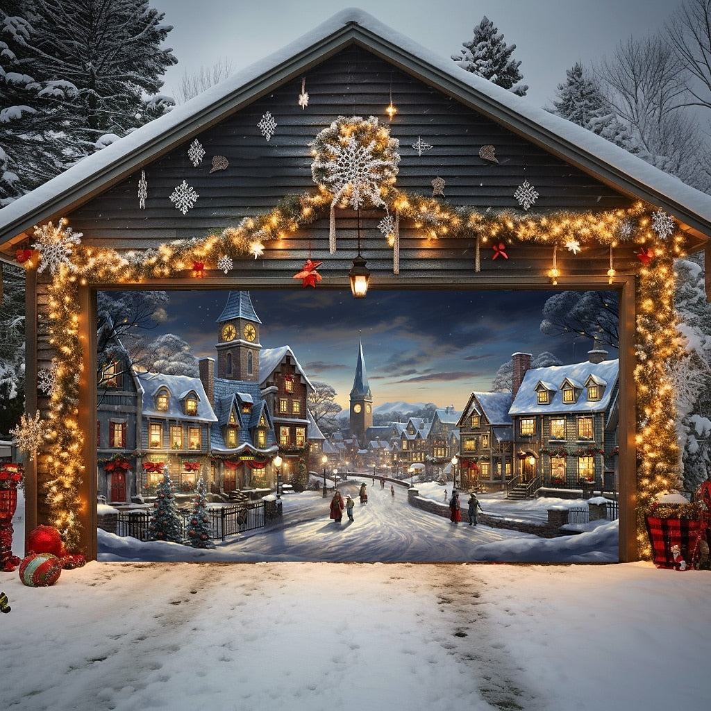 Snowy Forest Garage Door Cover