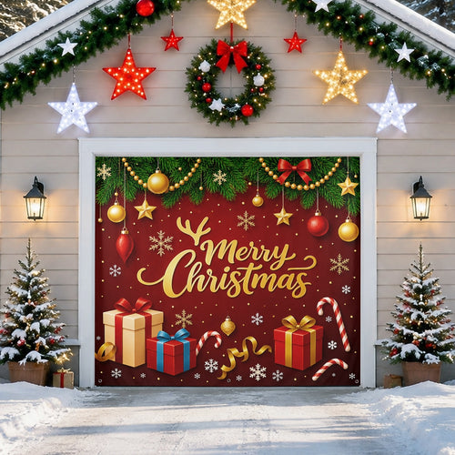 Christmas Lights & Gifts Garage Door Cover