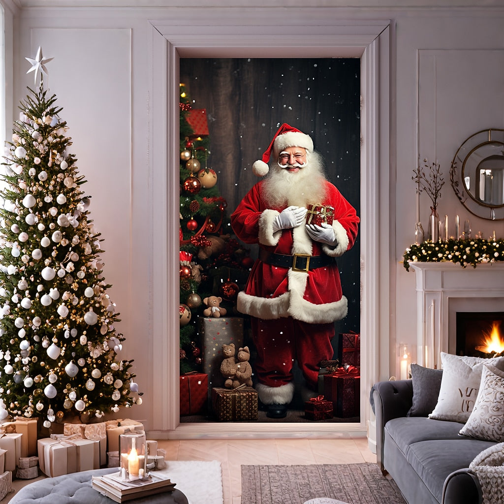 Santa Standing Christmas Door Cover