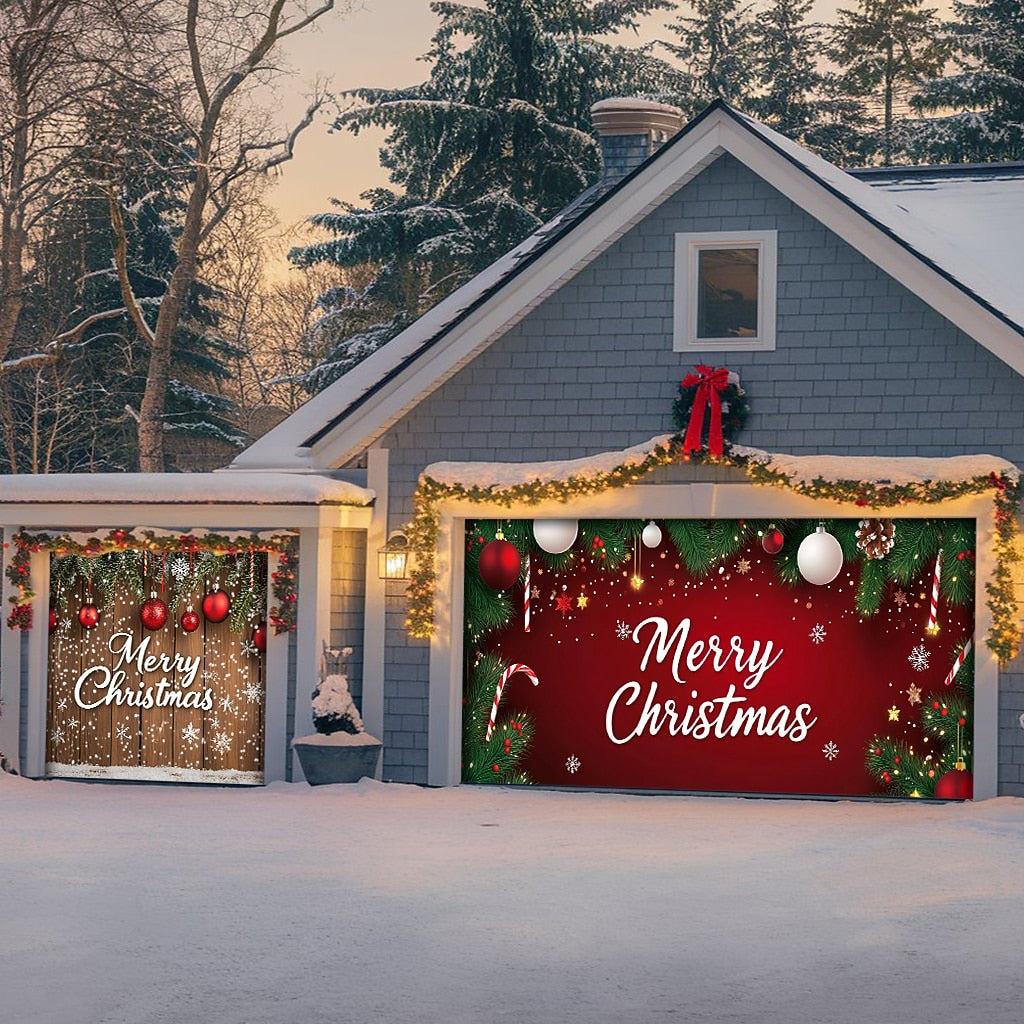 Christmas Stockings Garage Door Cover
