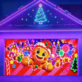 Blacklight Christmas Garage Cover 3D UV Reactive Broken Wall Gingerbread Man