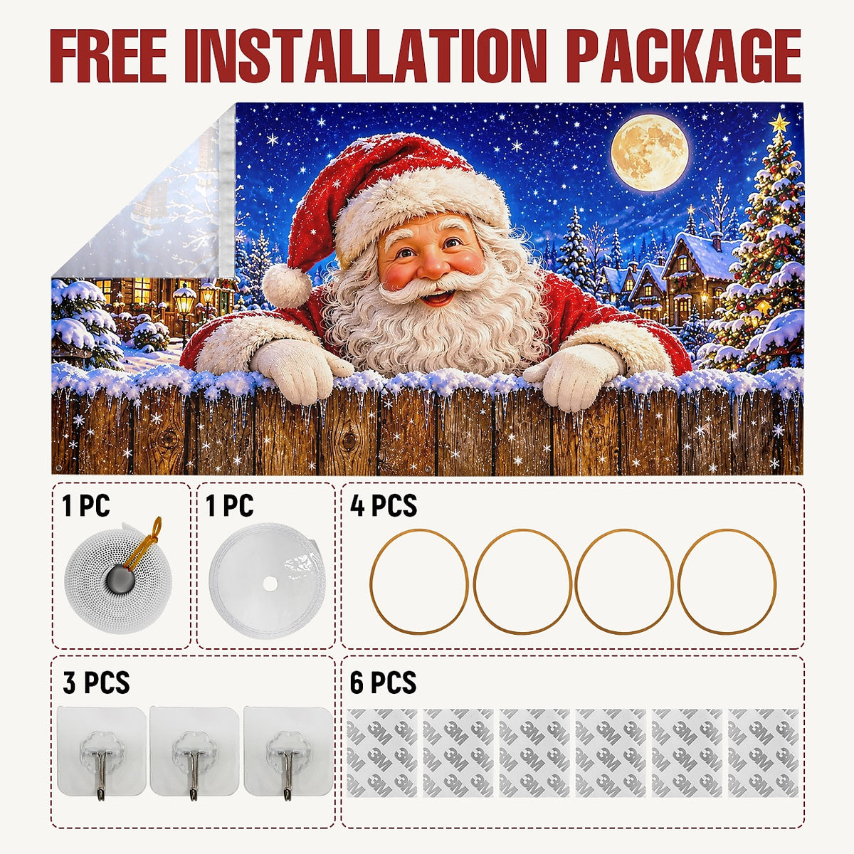 Peeking Santa Garage Door Cover
