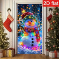 Glowing Snowman Christmas Door Cover