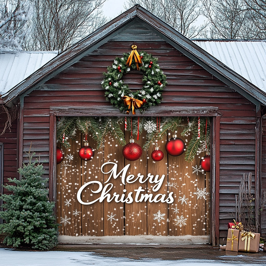 Christmas Stockings Garage Door Cover
