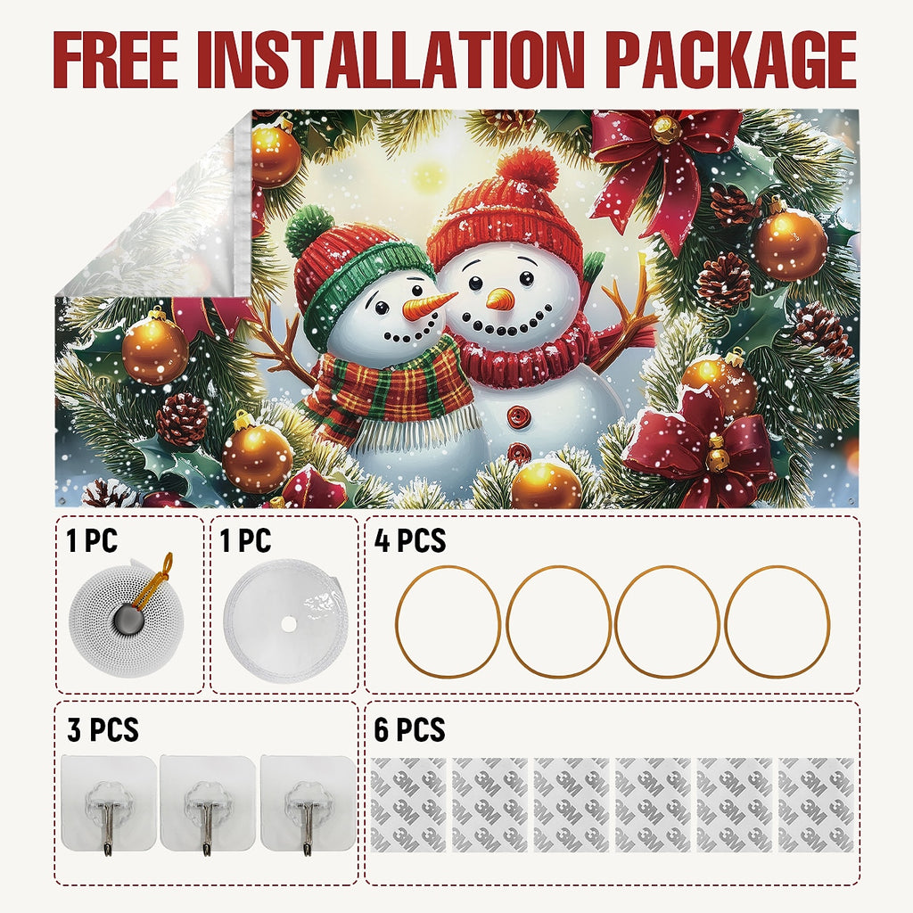 Snowman Christmas Garage Door Cover