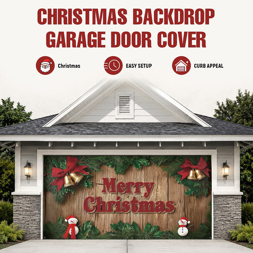 Christmas Stockings Garage Door Cover
