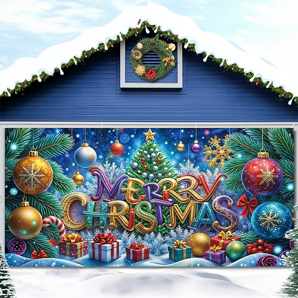 Baubles & Snowflakes Garage Door Cover